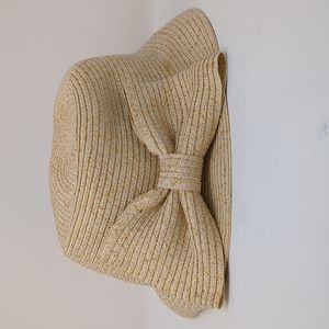 Chinese Laundry Gold Ribbon Woven Straw Hat